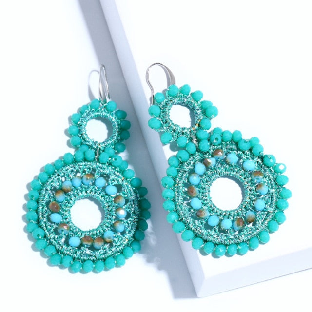 Bohemian-Style Drop Earrings - a fashionable accessory for your summer outfits. Perfect for gifting on birthdays, anniversaries, and special occasions.