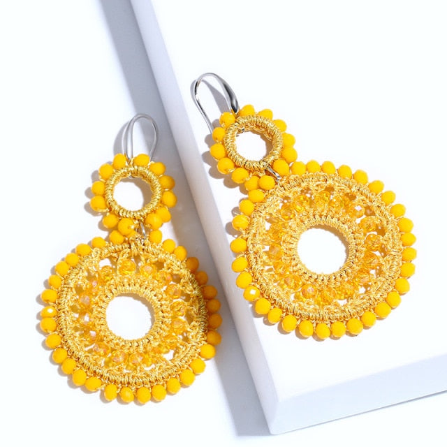 Bohemian-Style Drop Earrings - a fashionable accessory for your summer outfits. Perfect for gifting on birthdays, anniversaries, and special occasions.