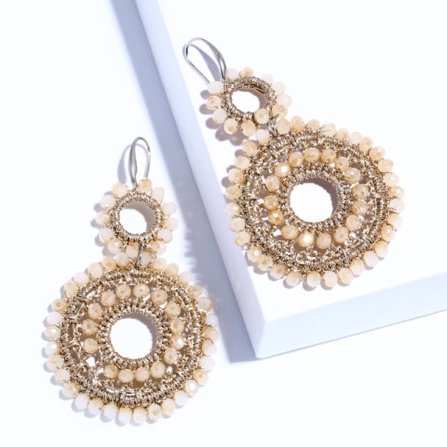 Bohemian-Style Drop Earrings - a fashionable accessory for your summer outfits. Perfect for gifting on birthdays, anniversaries, and special occasions.