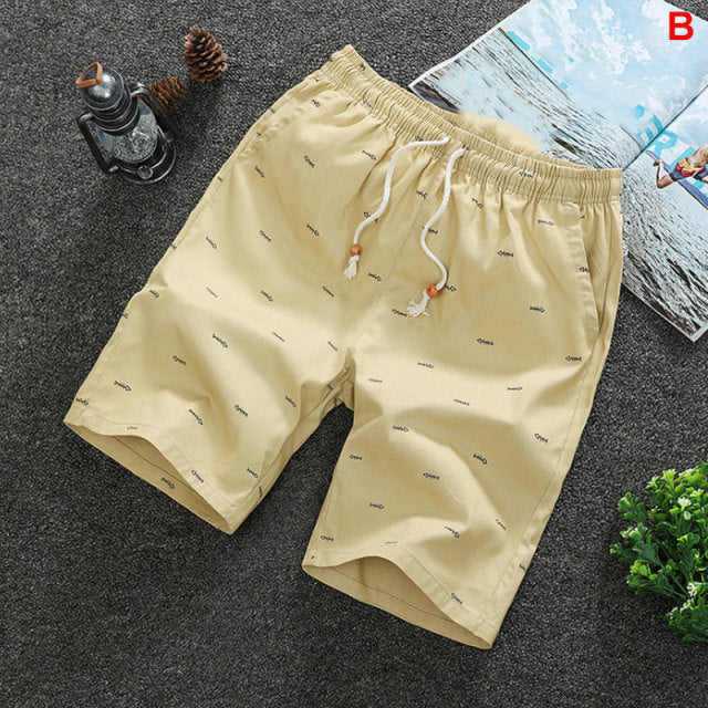 Stylish Cotton Summer Shorts for Men - Knee-Length with Drawstring Closure in Various Colors and Sizes