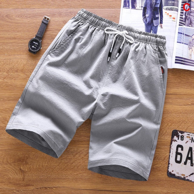 Stylish Cotton Summer Shorts for Men - Knee-Length with Drawstring Closure in Various Colors and Sizes