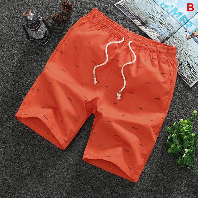 Stylish Cotton Summer Shorts for Men - Knee-Length with Drawstring Closure in Various Colors and Sizes