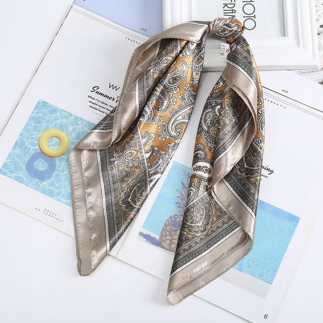 Satin Scarf Handkerchief - a versatile accessory for headband, neck, and bag decoration. Available in various designs and colors to match your style.