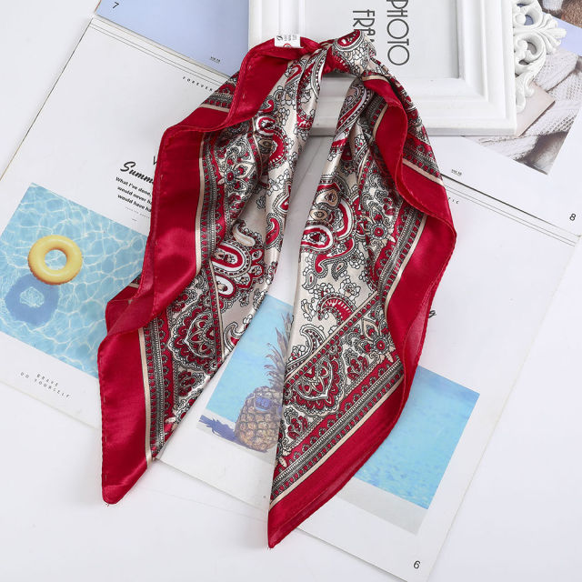 Satin Scarf Handkerchief - a versatile accessory for headband, neck, and bag decoration. Available in various designs and colors to match your style.