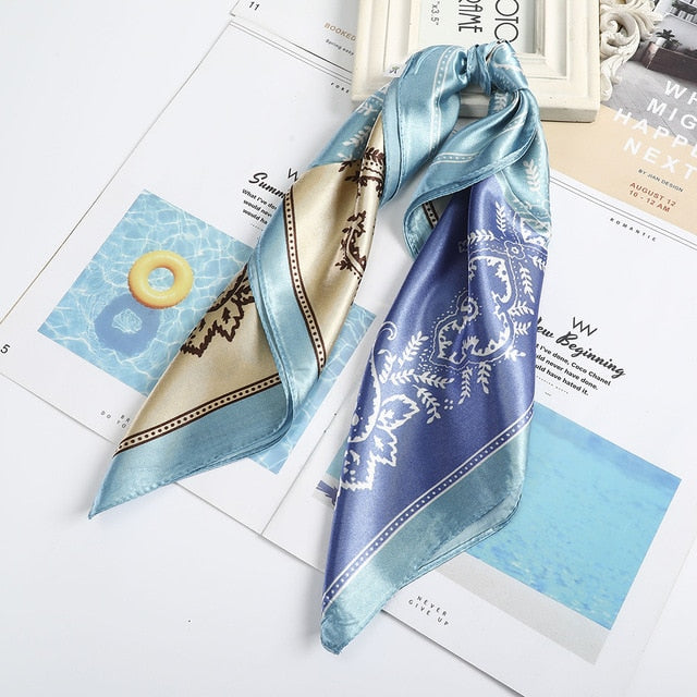 Satin Scarf Handkerchief - a versatile accessory for headband, neck, and bag decoration. Available in various designs and colors to match your style.