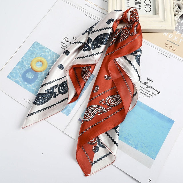 Satin Scarf Handkerchief - a versatile accessory for headband, neck, and bag decoration. Available in various designs and colors to match your style.