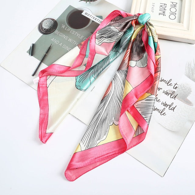 Satin Scarf Handkerchief - a versatile accessory for headband, neck, and bag decoration. Available in various designs and colors to match your style.