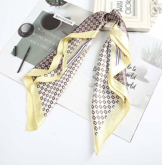 Satin Scarf Handkerchief - a versatile accessory for headband, neck, and bag decoration. Available in various designs and colors to match your style.