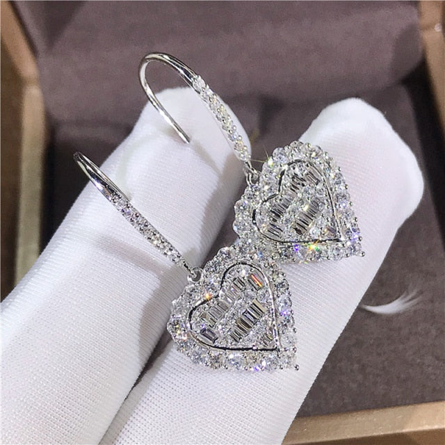 Heart Shaped Drop Earrings - the perfect accessory for a formal outfit. Enhance your style with these elegant earrings