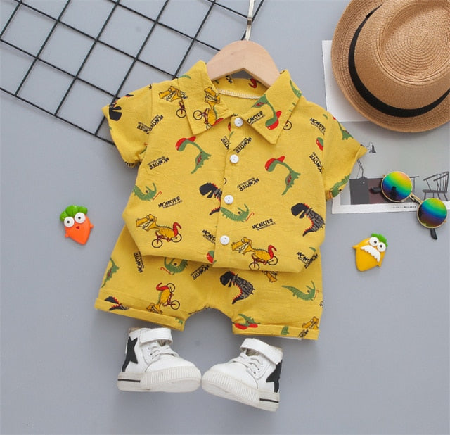 Boys Beach Wear set for summer, cotton polyester blend, sizes for boys 0-5 years old, various colors.