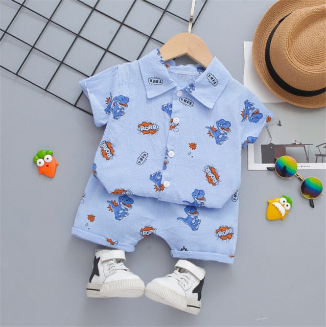 Boys Beach Wear set for summer, cotton polyester blend, sizes for boys 0-5 years old, various colors.