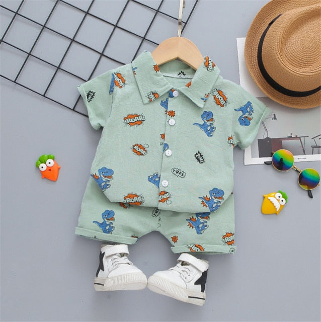 Boys Beach Wear set for summer, cotton polyester blend, sizes for boys 0-5 years old, various colors.