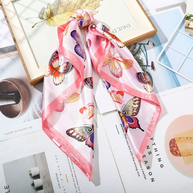 Satin Scarf Handkerchief - a versatile accessory for headband, neck, and bag decoration. Available in various designs and colors to match your style.