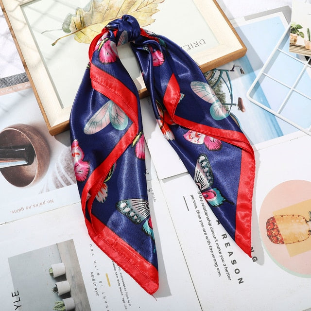 Satin Scarf Handkerchief - a versatile accessory for headband, neck, and bag decoration. Available in various designs and colors to match your style.