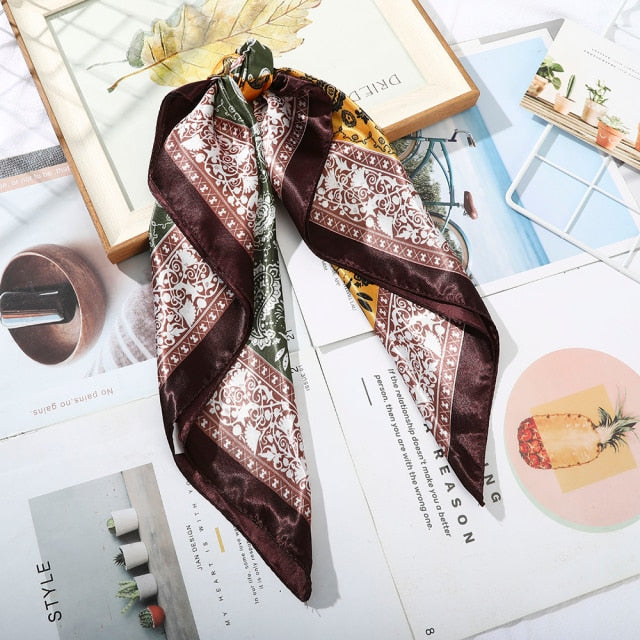 Satin Scarf Handkerchief - a versatile accessory for headband, neck, and bag decoration. Available in various designs and colors to match your style.