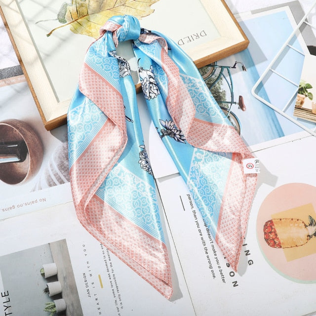 Satin Scarf Handkerchief - a versatile accessory for headband, neck, and bag decoration. Available in various designs and colors to match your style.