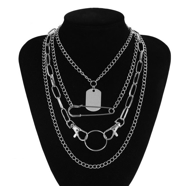 A stunning Men's Gothic Neck Chain featuring locks and keys design, ideal for adding a playful yet masculine touch to casual outfits.