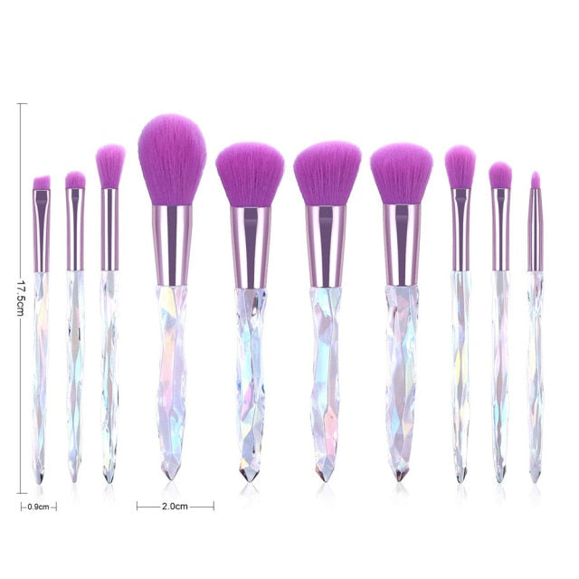 Makeup Brush Set - Versatile brushes for various makeup applications, high-quality synthetic hair, soft and dense bristles, sets of 6 or 10 brushes to choose from.