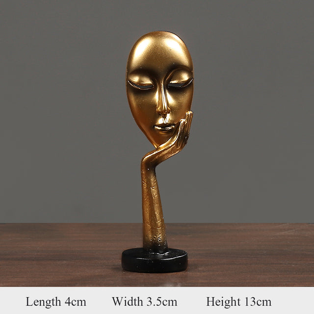 Thinker Abstract Statue in gold, showcasing artistic beauty, perfect for home decor or gifting.