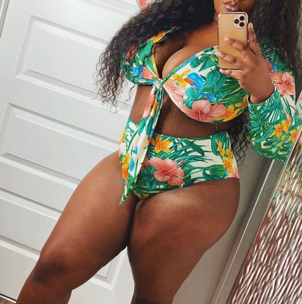 Women Summer Swimsuit Plus Size Two- Piece Printing Bikini Good