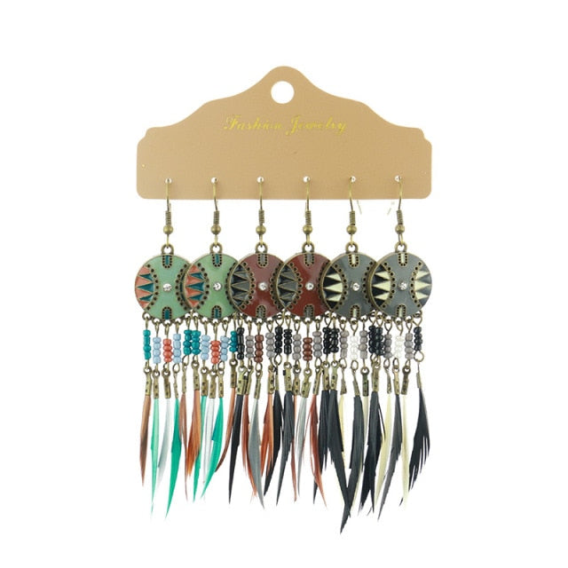 Boho Ethnic Tassel Drop Earrings - the perfect accessory for your beach attire. Stay fashionable and trendy with these stylish earrings. Available in different colors and styles to suit your preference.