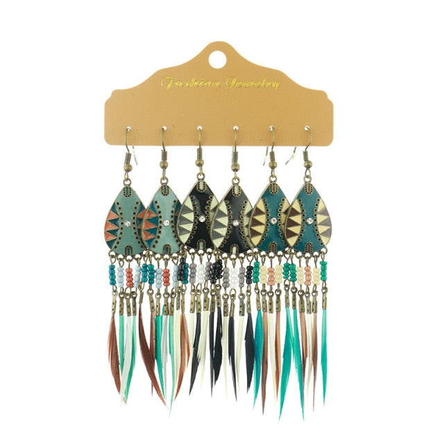 Boho Ethnic Tassel Drop Earrings - the perfect accessory for your beach attire. Stay fashionable and trendy with these stylish earrings. Available in different colors and styles to suit your preference.