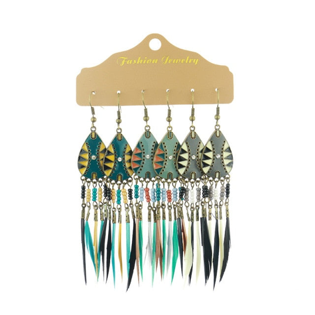 Boho Ethnic Tassel Drop Earrings - the perfect accessory for your beach attire. Stay fashionable and trendy with these stylish earrings. Available in different colors and styles to suit your preference.