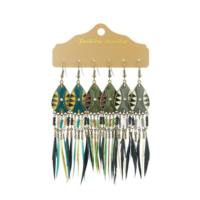 Boho Ethnic Tassel Drop Earrings - the perfect accessory for your beach attire. Stay fashionable and trendy with these stylish earrings. Available in different colors and styles to suit your preference.