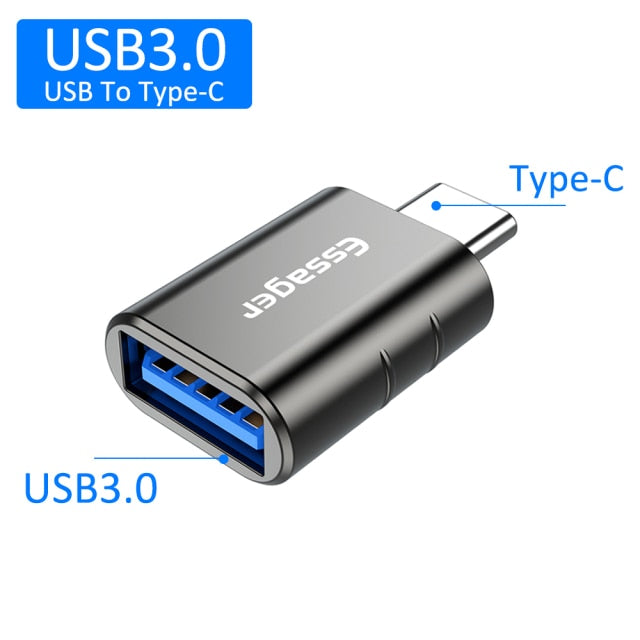 Compact and versatile USB 3.0 to Type C Male OTG Adapter. Compatible with various devices. Features mobile phone adapter, OTG cable, and USB Type C compatibility. Available in black, silver, grey, and tarnish colors. Upgrade your connectivity options!