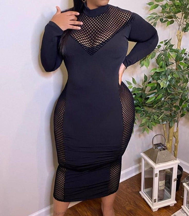 Women's Black Classy and Sexy Dress - Made of High-Quality Polyester and Spandex Material - Perfect for Parties, Dates, and Semi-Formal to Formal Occasions.