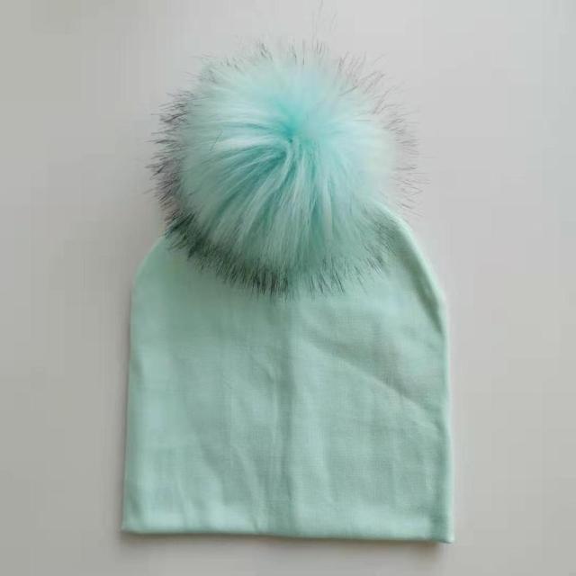 Cotton Pompom Baby Beanie | Faux Fur & Mohair Material | Classic Cabled Stitches | Warm & Cute for Your Little One | Shop Now!