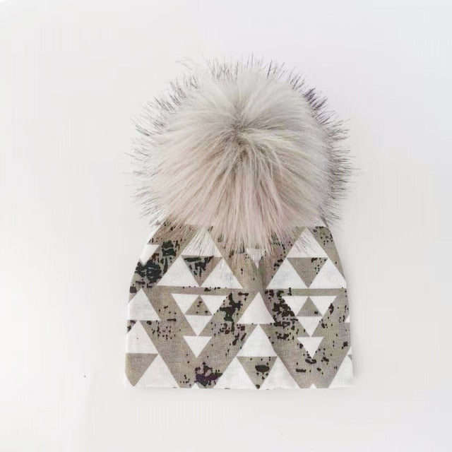 Cotton Pompom Baby Beanie | Faux Fur & Mohair Material | Classic Cabled Stitches | Warm & Cute for Your Little One | Shop Now!