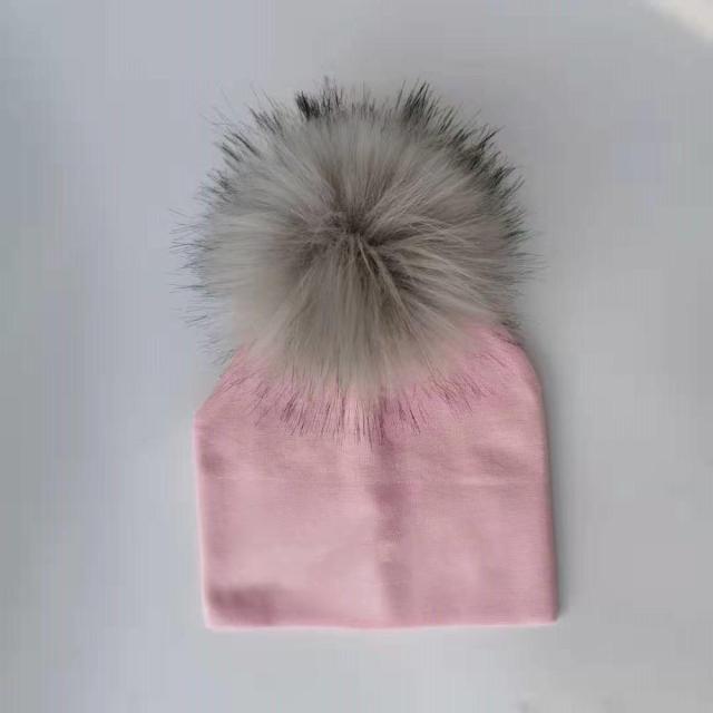 Cotton Pompom Baby Beanie | Faux Fur & Mohair Material | Classic Cabled Stitches | Warm & Cute for Your Little One | Shop Now!