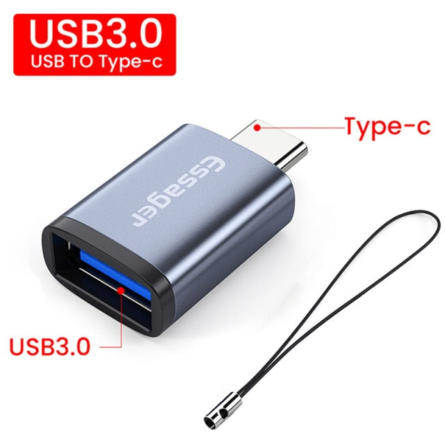 Compact and versatile USB 3.0 to Type C Male OTG Adapter. Compatible with various devices. Features mobile phone adapter, OTG cable, and USB Type C compatibility. Available in black, silver, grey, and tarnish colors. Upgrade your connectivity options!