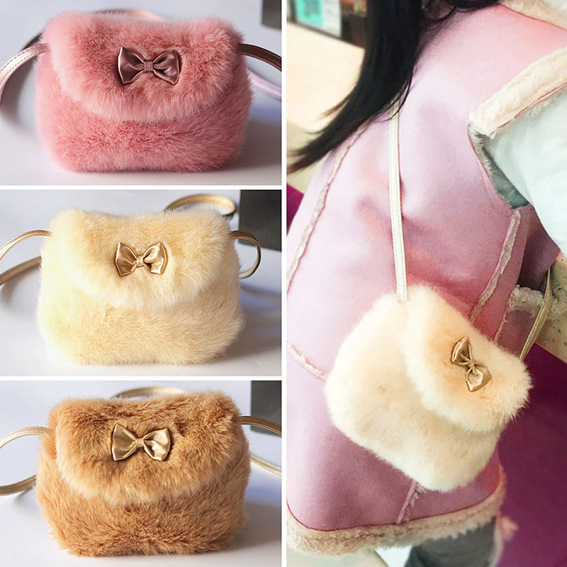 Furry Bag for Kids - Cute and soft bag for girls, perfect for storing small items, Christmas dress accessory.