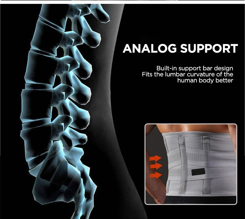 Adjustable Elastic Belt - A supportive back brace for pain prevention and relief. Non-sweating rigid material, wide compression, and reinforced plastic bones ensure optimal back support during exercise and everyday activities.