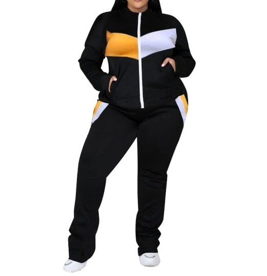 Plus Size Stretch Tracksuit: Comfortable and stylish tracksuit designed for plus-size women. Multiple vibrant colors available.