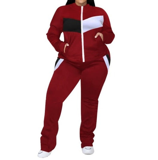 Plus Size Stretch Tracksuit: Comfortable and stylish tracksuit designed for plus-size women. Multiple vibrant colors available.