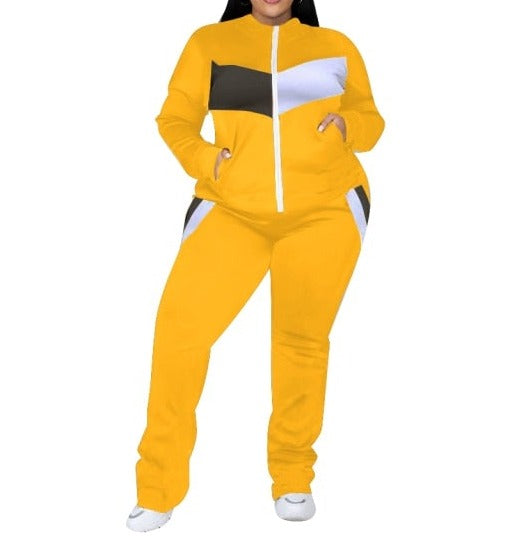 Plus Size Stretch Tracksuit: Comfortable and stylish tracksuit designed for plus-size women. Multiple vibrant colors available.