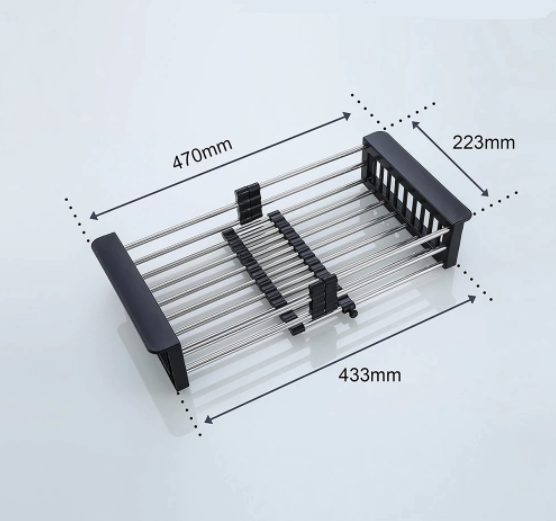 Silica Gel Drying Rack for Sink, flexible and expandable, perfect for washing fruits, vegetables, and utensils